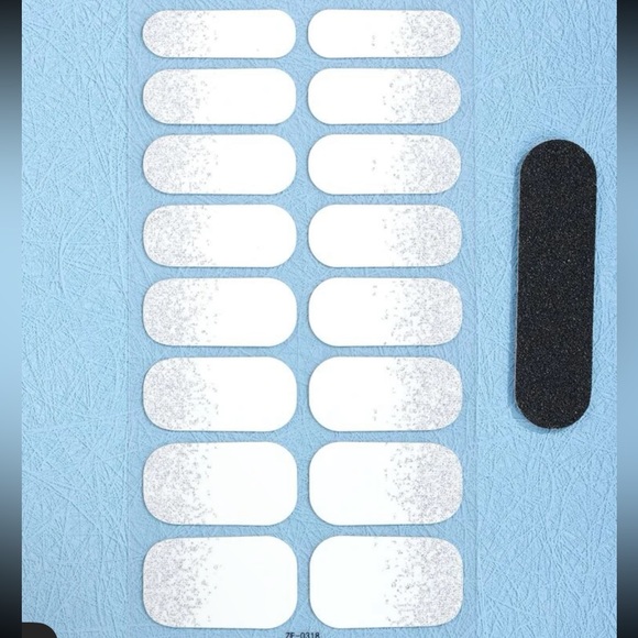 🇺🇸 nail art stickers 1 sheet white sparkling tip + 1 nail file - Picture 3 of 4